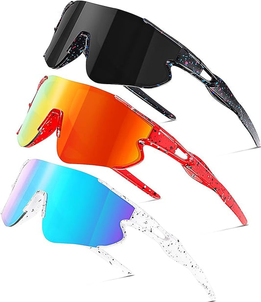 Kids Baseball Sunglasses for Boys Girls Youth Softball Cycling Sports Sunglasses UV400 Protection Age 5-12-StrideForce Fitness