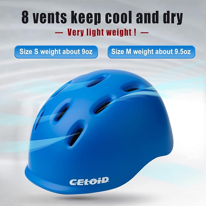 Kids Bike Helmet,Toddler Cyling Helmets for Ages 5-8-9-10-12-14-16Years Youth Boys & Girls,Child Adjustable Multi-Sport Bicycle Skateboard Roller Skate Scooter Balance Skateboarding Helmet-StrideForce Fitness
