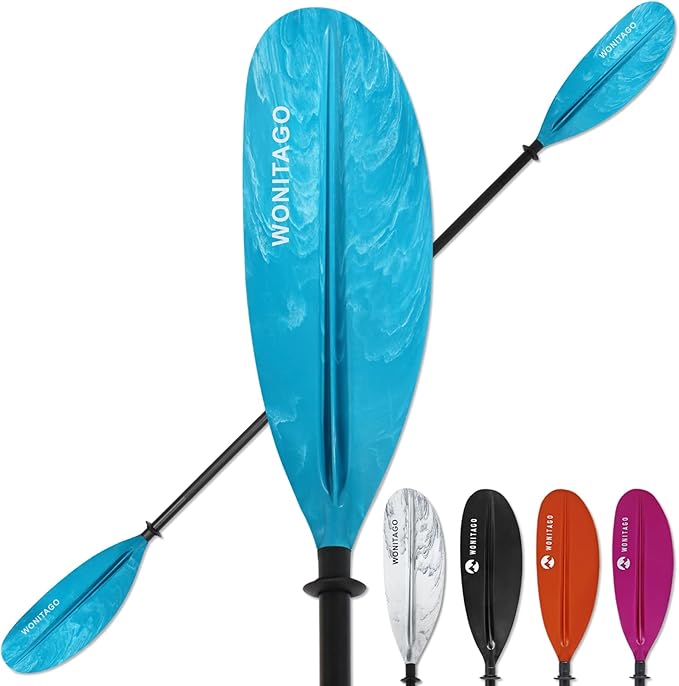 Kayak Paddles with Alloy Shaft and PP Blade, Floating Kayaking Oars, Adjustable 230-250 cm/90-98 Inches, 210-230 cm/82-90 Inches-StrideForce Fitness