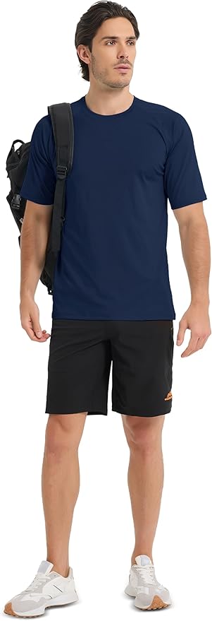 MAGCOMSEN Men's Short Sleeve UPF 50+ Sun Protection Shirts Quick Dry Athletic T-Shirt Hiking Running Swimming Rash Guard-StrideForce Fitness
