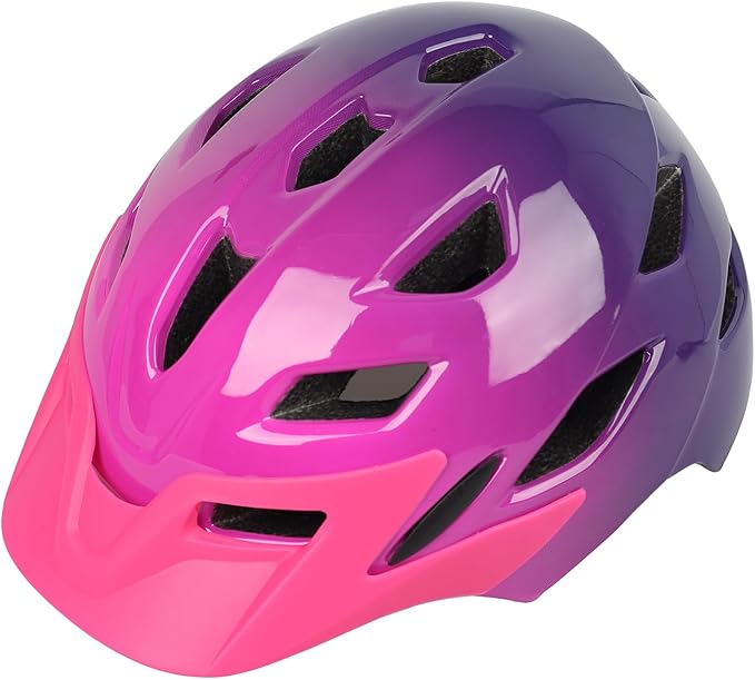 Kids Bike Helmet,Bavilk Kids Boys Girls Bike Helmets with LED Light Detachable Visor Children Youth Teen Multi-Sport for Skating Cycling Scooter Skateboard Adjustable & Lightweight 19.7"-22.4"-StrideForce Fitness