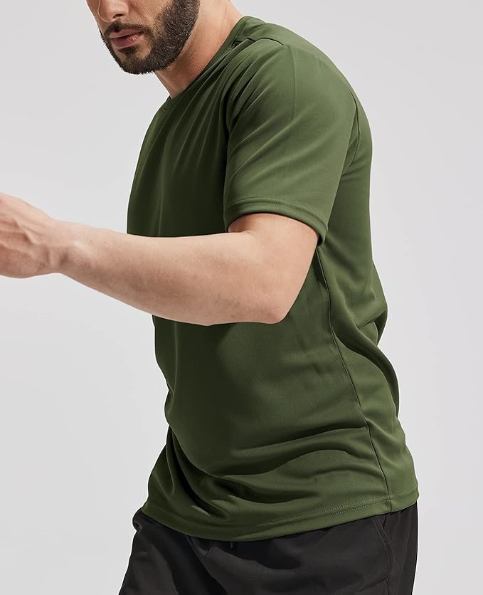 MIER Men's Quick Dry Workout Shirts Moisture Wicking Running Athletic Performance T-Shirts Recycled Polyester Top Tee-StrideForce Fitness