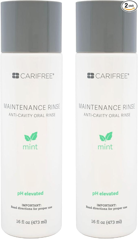 CariFree Maintenance Rinse, Mint Flavored, Anti-Cavity Fluoride Mouthwash, Dentist Recommended, Prevents Oral Decay, Freshens Breath, Alcohol-Free, Neutralizes pH, (16 Fl Oz (Pack of 2), Mint)