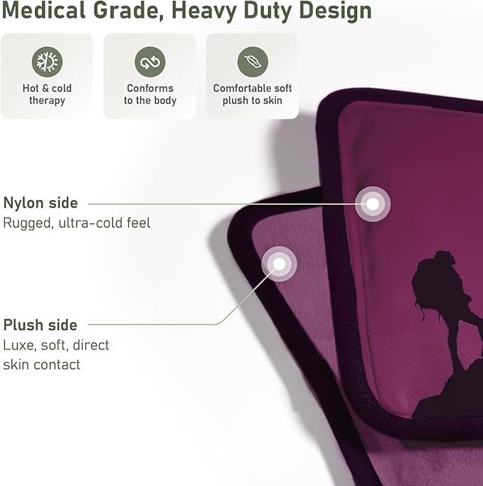 Medium Flexible Gel Ice Packs Reusable - Hot and Cold Soft Ice Packs for Injuries Reusable for Ankle, Arm, Foot, Leg, Back Pain Relief - 8" x 12" - 2PK - Purple-StrideForce Fitness