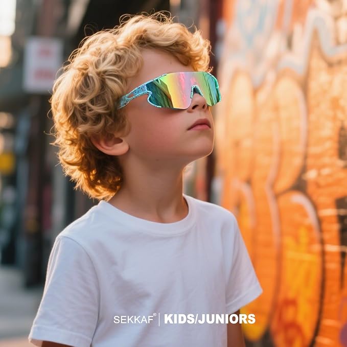 Kids Baseball Sunglasses for Boys Girls Youth Softball Cycling Sports Sunglasses UV400 Protection Age 5-12-StrideForce Fitness