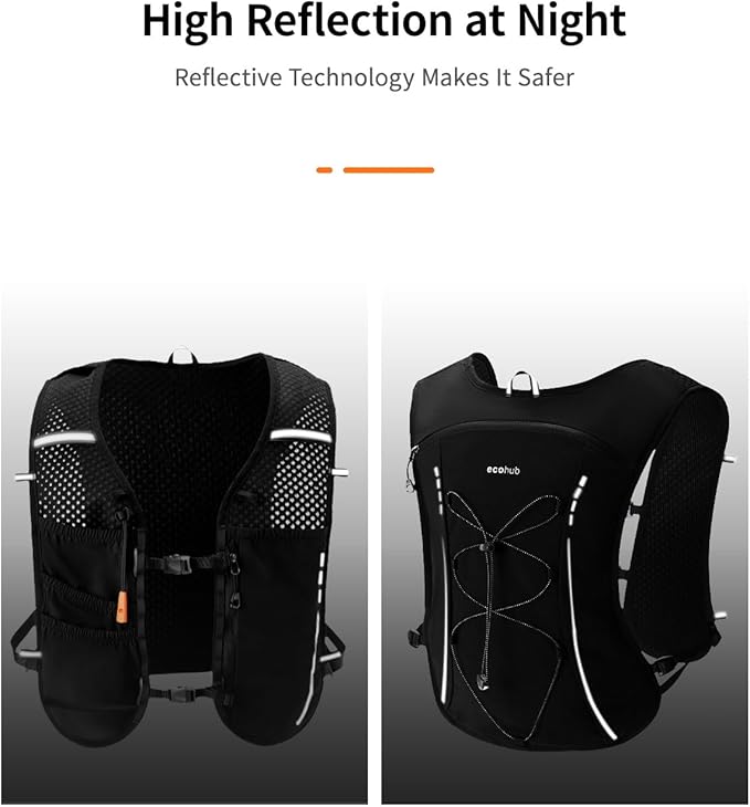 ECOHUB Running Hydration Vest Backpack,Lightweight Breathable Pack with 2L Water Bladder Bag Daypack for Hiking Trail Running Cycling Race Marathon for Women Men-StrideForce Fitness