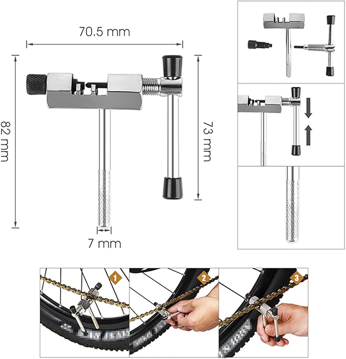 6 Pcs Bicycle Repair Tools Kit, Bike Cassette Removal Tool, Sprocket Removal Tools Sprocket Remover for Mountain Bike, Road Bike-StrideForce Fitness