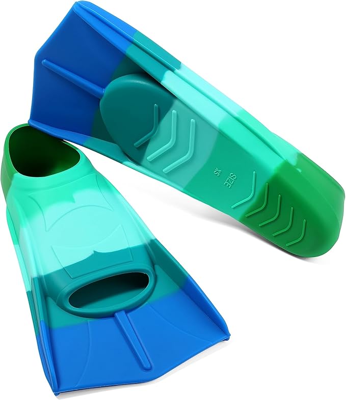 Kids Swim Fins,Short Kids Fins Youth Swimming Flippers for Lap Swimming Training for Children Girls Boys Beginners-StrideForce Fitness