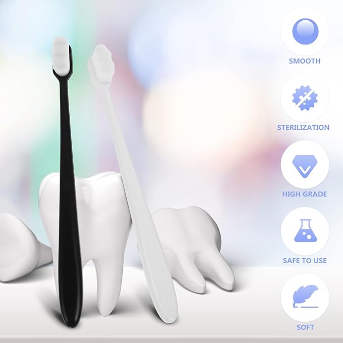 10Pcs Soft Bristle Adult Toothbrushes for Sensitive Gums Lightweight Portable Design with Suppleness for Pregnant Women and Household Teeth Cleaning