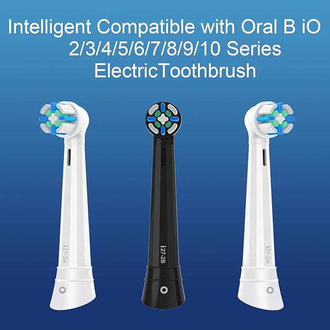 12 Pack IO Replacement Heads Compatible with Oral b IO 2/3/4/5/6/7/8/9/10 Series Electric Toothbrush, Brush Heads Refills Compatible with Oral B IO for Teeth Clean (Black/White)