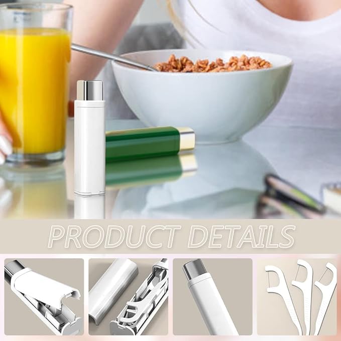 Portable Floss Dispenser with 100 Pcs Dental Floss, Dental Floss Dispenser Dental Floss Picks Case,Portable Automatic Floss Dispenser Floss Organizer Travel Floss Case (Pink-3PCS)