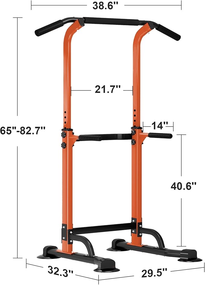 SogesHome Power Tower Pull Up Bar and Dip Station Adjustable Height Dip Stand Multi-Functional Strength Training Fitness Workout Station-StrideForce Fitness