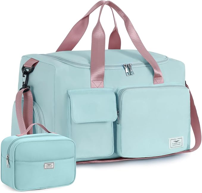 FIORETTO Women's Gym Duffle Bag with Shoes Compartment, 37L Capacity, Ideal for Travel, Gym, Sports, Duffel, Weekender-StrideForce Fitness