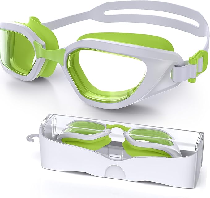 Swim Goggles, Unisex Adult Swimming Goggles Anti Fog Anti UV No Leakage Wide View for Men Women Youth-StrideForce Fitness