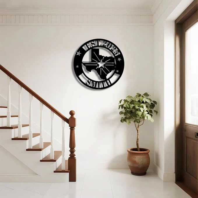 Personalized Texas Map Metal Name Sign | Custom Metal Signs | Decoration Yard Sign | Indoor Decor Gift for Women, Men, Wife, Parents, Couple-StrideForce Fitness