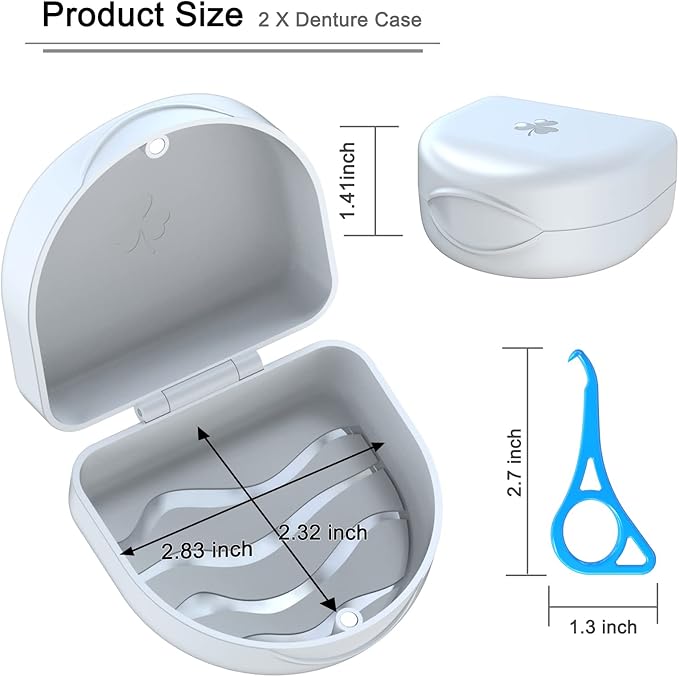 Retainer Case Denture Case: BVN Orthodontic Dental Case, Slim Braces Case, Mouth Guard Case, Denture Box, Teeth Aligner Case, Night Guard Case Container Storage Holder White