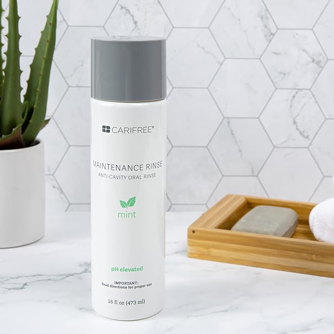 CariFree Maintenance Rinse, Mint Flavored, Anti-Cavity Fluoride Mouthwash, Dentist Recommended, Prevents Oral Decay, Freshens Breath, Alcohol-Free, Neutralizes pH, (16 Fl Oz (Pack of 2), Mint)