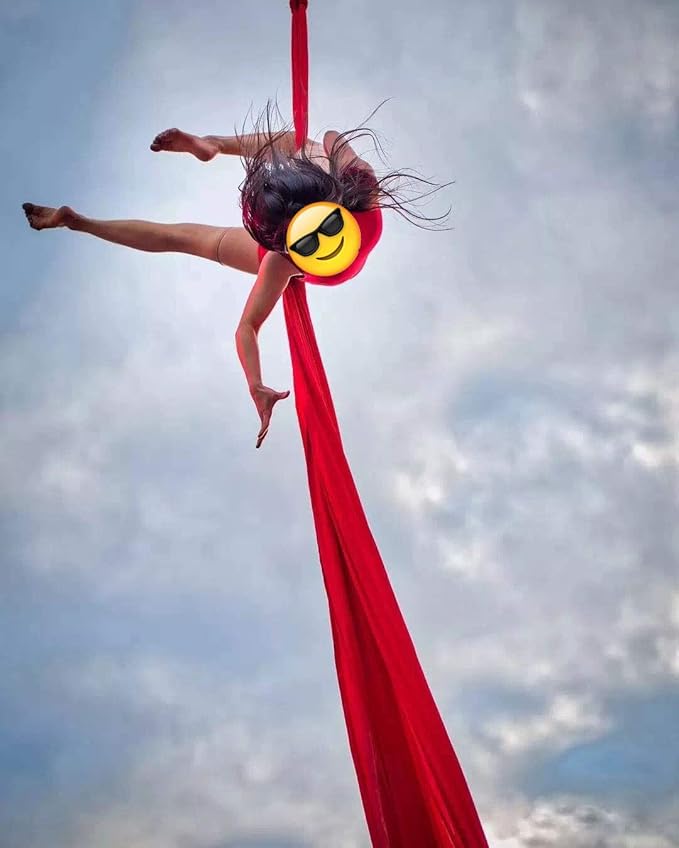 DASKING Aerial Silks Starter Kit - Durable 11Yards of Aerial Yoga Hammock with Hardware, Aerial Swing for Acrobatic Flying Yoga & All Levels (Aerial Rigging Point Up to 14ft)-StrideForce Fitness
