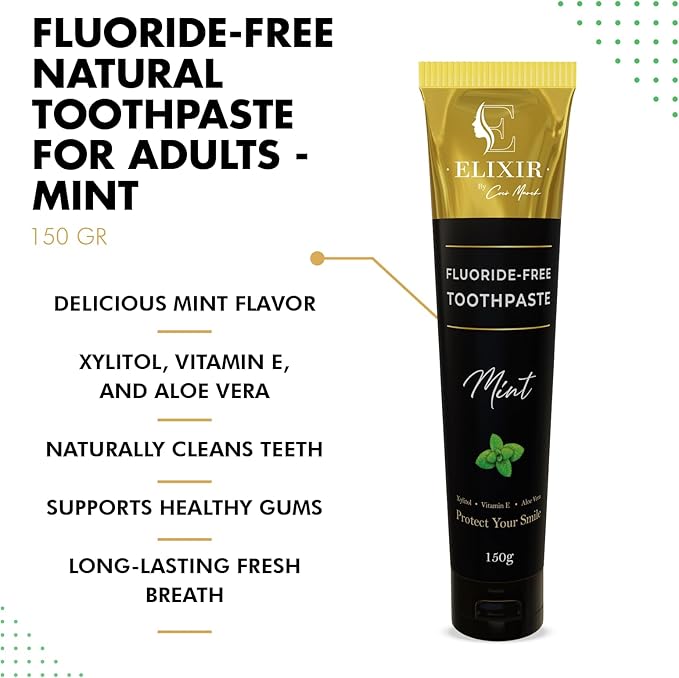 Fluoride Free Brightening Natural Toothpaste Mint Adult 5.3 oz (150g) by Cocó March