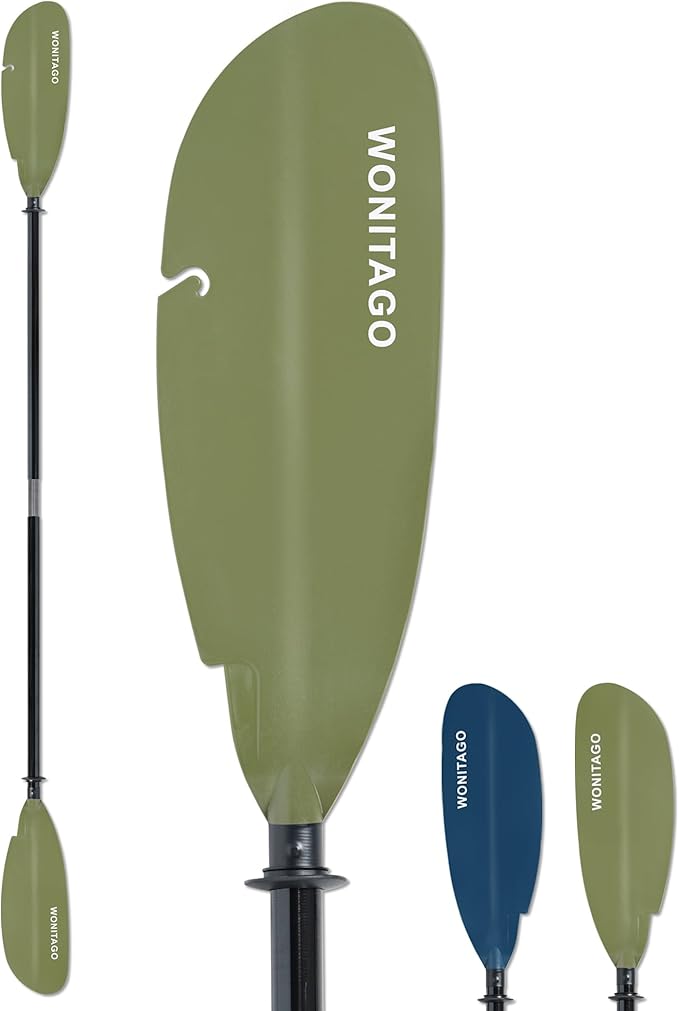 Angler Kayak Paddle with Fiberglass Shaft and Plastic Blade, Floating Adjustable Fihsing Kayak Oar, 220-240 cm/86-94", 240-260 cm/94-102", 260-280 cm/102-110"-StrideForce Fitness