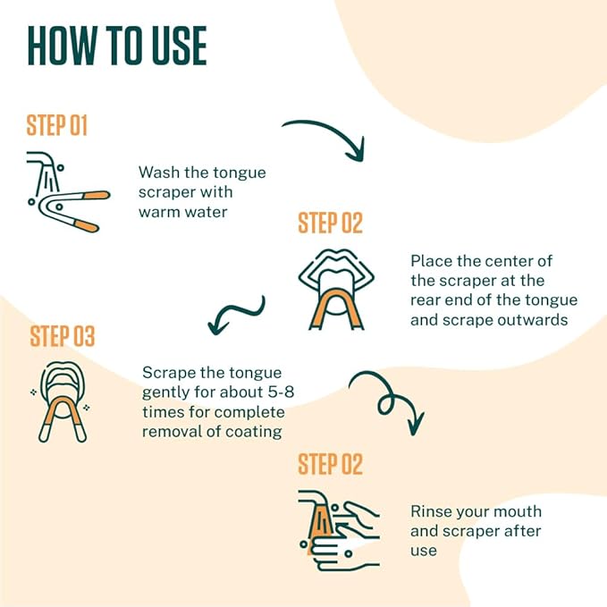 Dalip Tongue Scraper for Adults with Ergonomic Non-Slip Handle, Stainless Steel Tongue Cleaner, Reduces Bad Breath, Easy to Use Oral Care & Hygiene Tongue Scrubber (Pack of 2)