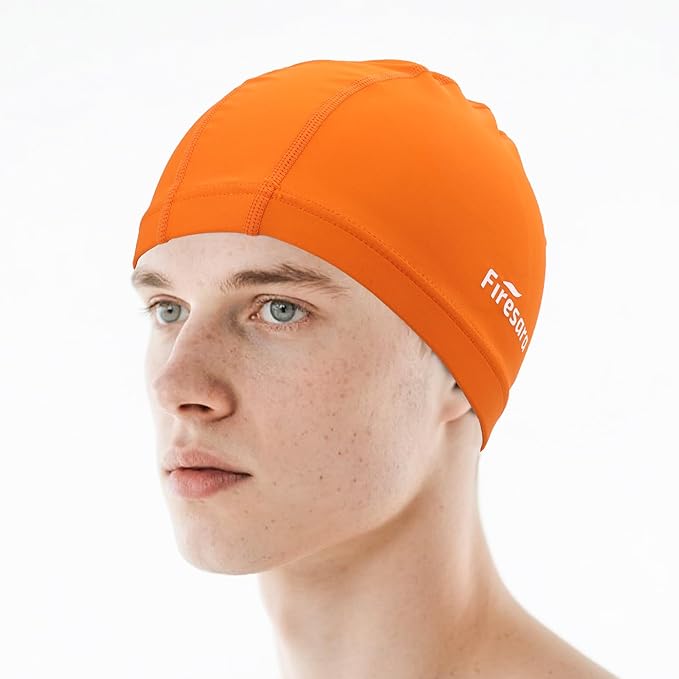 Firesara Fabric Swim Cap, High Elasticity Swimming Cap Keeps Hair Clean Breathable Fit Both Long Hair Short Hair, Swim Caps Woman Girls Men Kids One Size Hat-StrideForce Fitness
