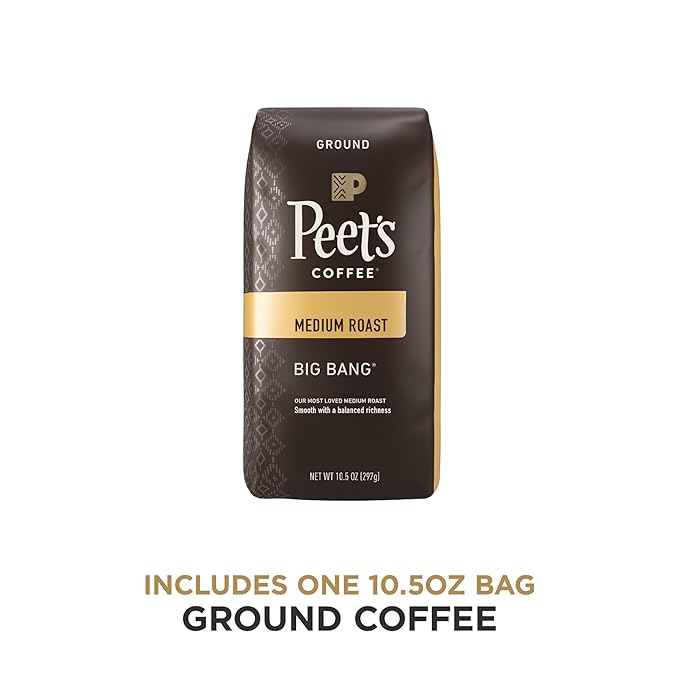 Peet's Coffee, Medium Roast Ground Coffee - Big Bang 10.5 Ounce Bag (Pack of 2)-StrideForce Fitness