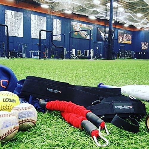 Baseball and Softball Movement Enhancement Training System Including Belt/Harness, Foot/Ankle Strap, 2 Bungee Cords. Enhance Hitting, Pitching, & Throwing-StrideForce Fitness