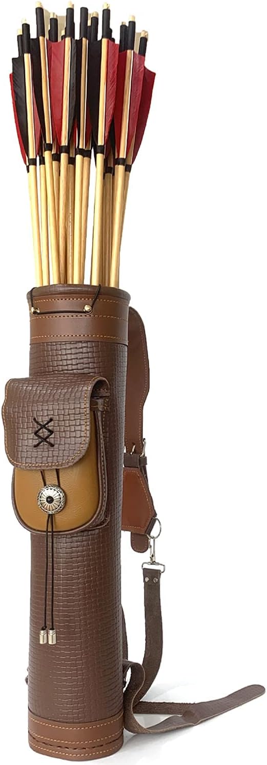 Arrow Quiver or Rustic Leather Quiver - Back Quiver for Arrows and Crossbow Quiver - Bow Quiver and Quiver for Compound Bow - Traditional Arrow Holder-StrideForce Fitness