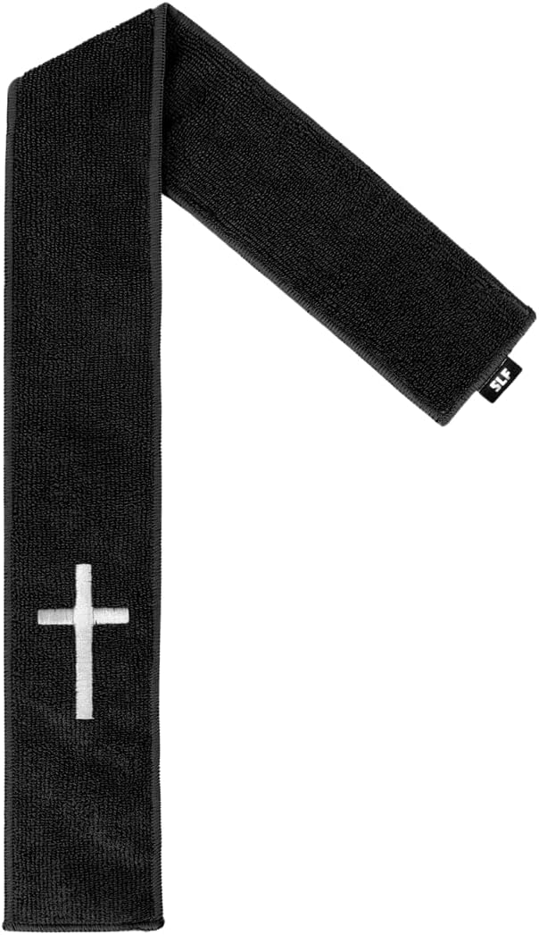 SLEEFS Faith Cross Black Thin Football Towel-StrideForce Fitness