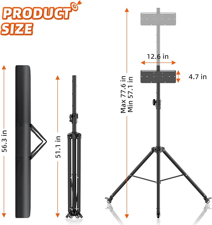Dartboard Stand, Portable Professional Dart Holder Stand Adjustable Height from 57.1 to 77.6 -inch for Outdoor, Travel, Home, or Bars Games-StrideForce Fitness