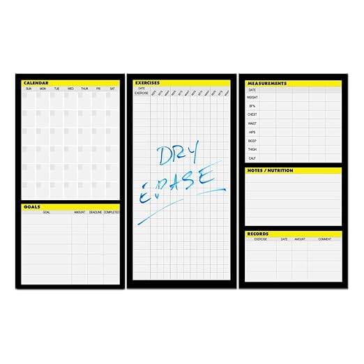 Dry Erase Workout Calendar Poster - Fitness Planner with To-Do List, Notes Section for Home Gym Tracking-StrideForce Fitness