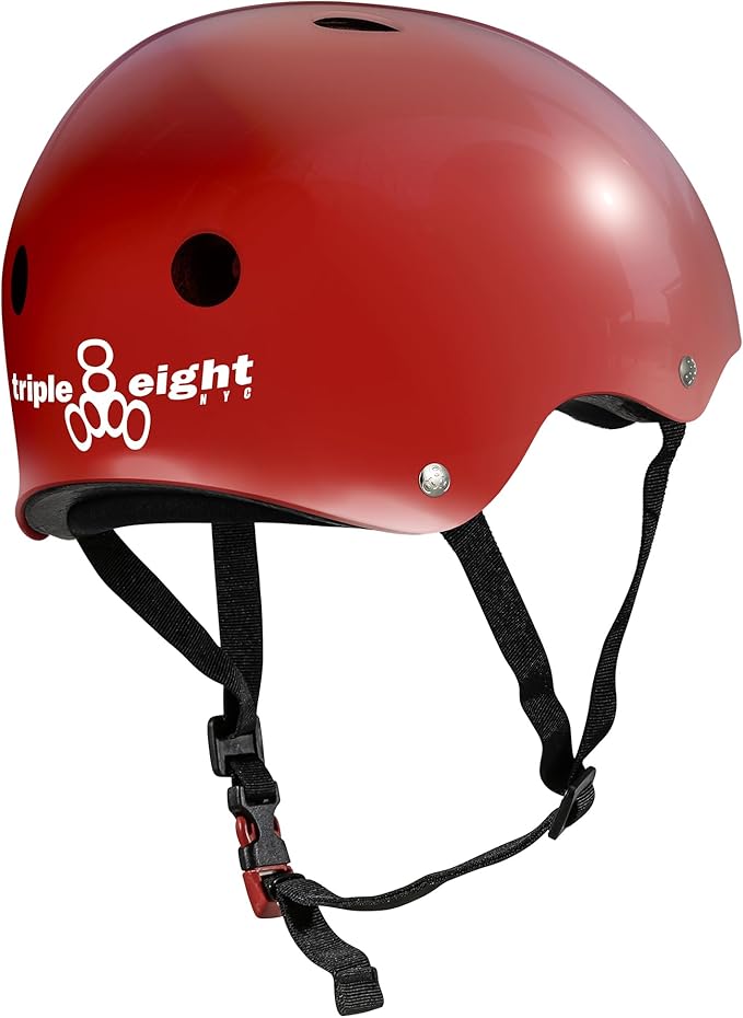 Triple Eight Certified Sweatsaver Helmet for Skateboarding, BMX, Roller Derby, Roller Skating, Inline Skating, Scooter and Bike-StrideForce Fitness