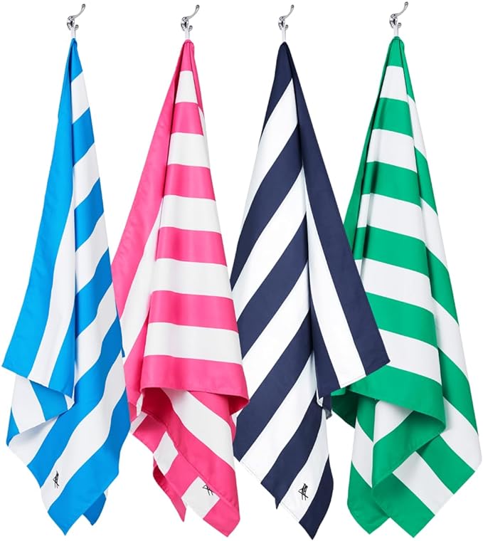 Dock & Bay Beach Towel - Quick Dry, Sand Free - Compact, Lightweight - 100% Recycled - Includes Bag - Cabana - Set G (4), Extra Large (200x90cm, 78x35)-StrideForce Fitness