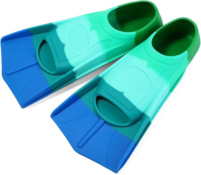 Kids Swim Fins,Short Kids Fins Youth Swimming Flippers for Lap Swimming Training for Children Girls Boys Beginners-StrideForce Fitness