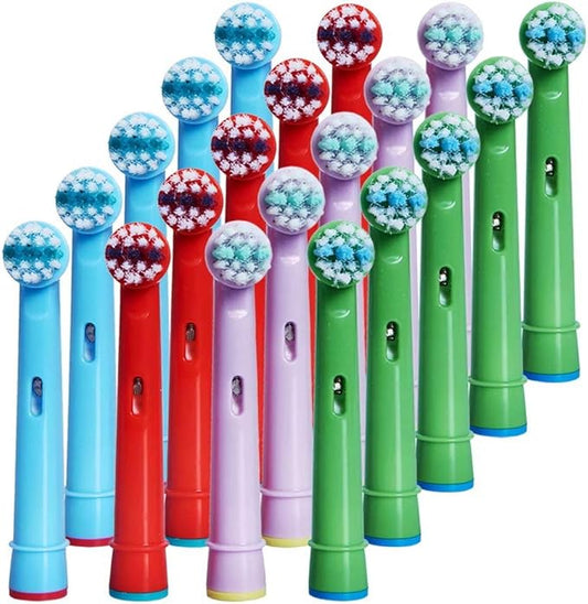 Kids Toothbrush Replacement Heads for Oral-B, Extra-Soft Bristles, Fits for Oral-B Braun Electric and Battery Brushes, Except Vitality Sonic, CrossActino Power, Sonic Complete, Pulsonics, EB-10A