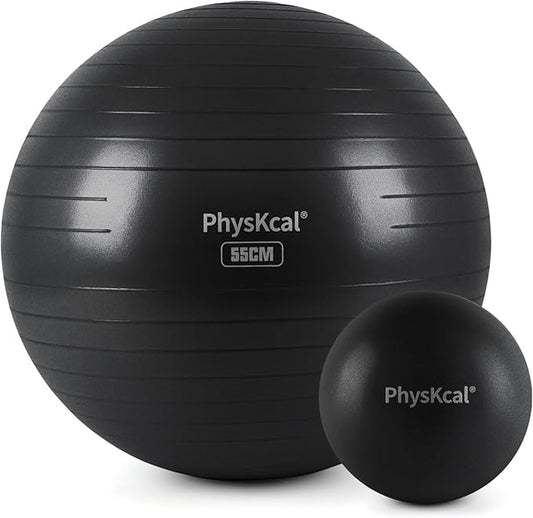 Yoga Ball for Exercise, Pilates Set, 4 Sizes Fitness Ball for Workout, Birthing, Pregnancy, Physical Therapy- Pump Included-StrideForce Fitness