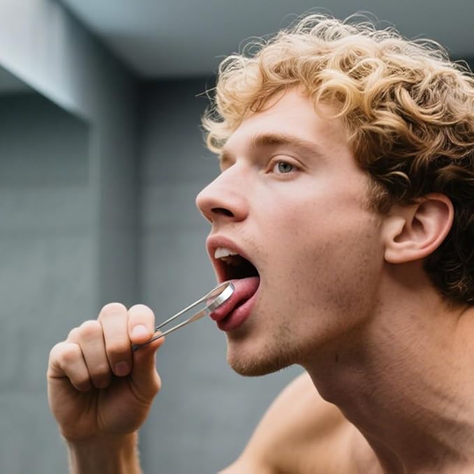 Tongue Scraper for Adults Oral Care Tongue Cleaner Reduce Bad Breath Metal Tongue Scrubber Stainless Steel (Silver, Pack of 2)