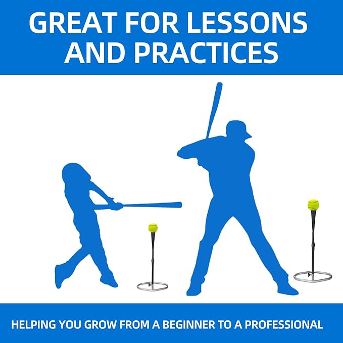 Portable Baseball Tee, Adjustable Batting Tee for Baseball/Softball/Tee Ball, 20"-26" Height, Weighted Base for Stability, Hitting Tee for Kids/Youth, Training Equipment for Baseball Practice-StrideForce Fitness