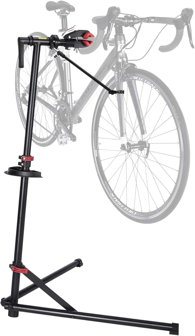 CXWXC Bike Repair Stand with Cleaner - Shop Home Bicycle Mechanic Maintenance Rack- Welded Head Height Adjustable for EBIKE Mountain Bikes and Road Bikes-StrideForce Fitness