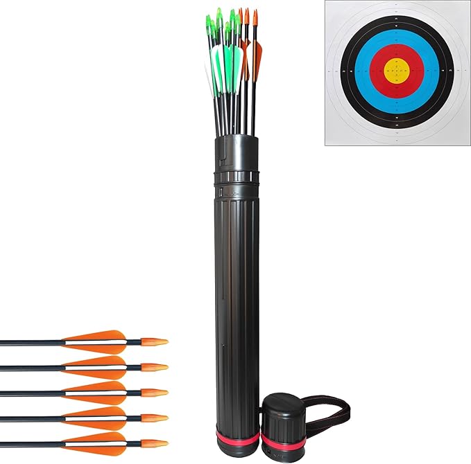 Archery Bow and Arrows Set for Adults 20 30 40 lbs Bow and Arrow for Beginner Teens Black Longbow Kit for Outdoor Hunting Archery Target with Quiver Target Faces Arm Guard Finger Saver-StrideForce Fitness