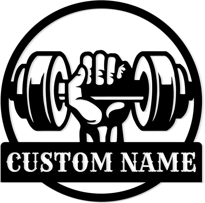 Personalized Metal Gym Sign, Custom Fitness Metal Wall Decor, Body Builder Lovers Gift, Gym Custom Unique Metal Wall Art, fitness room decor, home gym decor, gym wall art (Style-6)-StrideForce Fitness