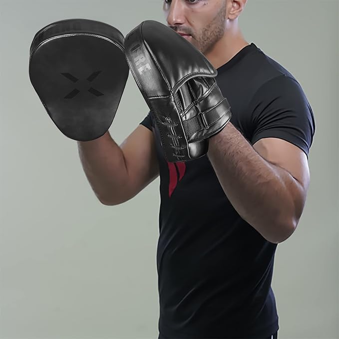Punching Mitts for Boxing Leather Curved Punch Mitts Men & Women MMA Training Equipment Muay Thai Sparring Training Mitts MMA Hitting Pads Available Multiple Colors-StrideForce Fitness