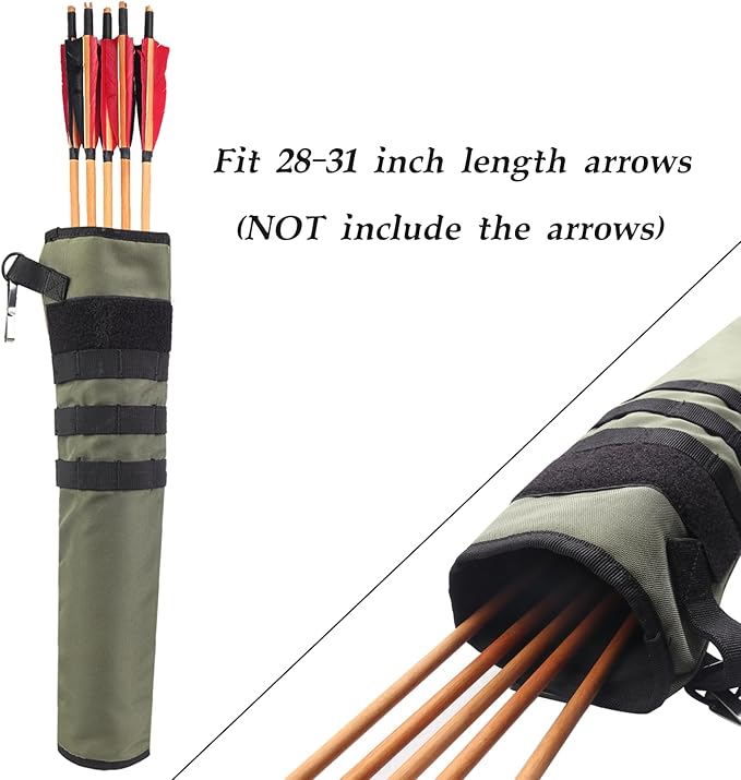 KRATARC Archery Lightweight Back Arrow Quiver Dual Use Foldable Compact Hip Arrows Bag with Molle System Hanged for Target Shooting-StrideForce Fitness