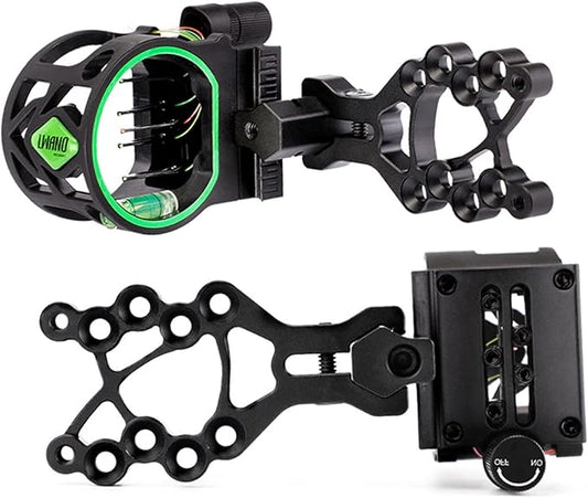 5 Pin Archery Bow Sight 0.019" Optical Fiber Compound Bow Sight Micro Adjustable Archery Sight for Right & Left Hand-StrideForce Fitness