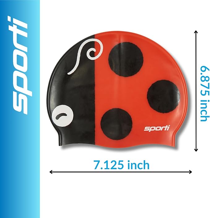 Sporti Silicone Swim Cap for Kids, Unisex Youth Swimming Cap, Protection Bathing Caps for Your Children, Aged 2-10-StrideForce Fitness