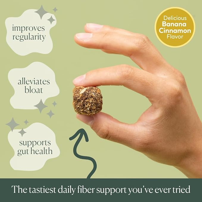 Fiber Supplement - 5g Daily Fiber Bite - Supports Regularity, Digestion and Gut Health - All Natural Ingredients, Banana Cinnamon Flavor, 30 Servings-StrideForce Fitness