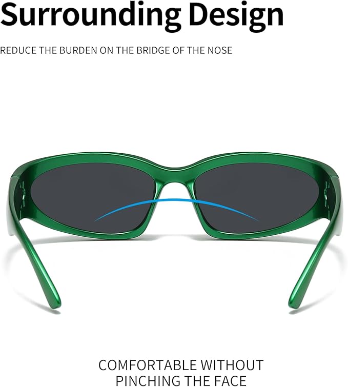 SOAR&EAGLE Y2K 3Pack Polarized sunglasses Wrap Around Men's Women's sunglasses Fashion Sport Shades Sun Glasses-StrideForce Fitness