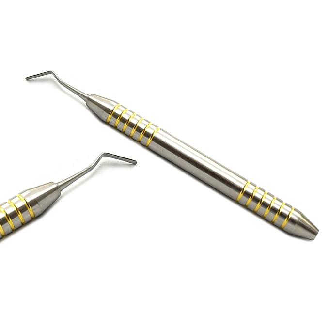 MEDSPO Professional Dental Instruments Osteotome Periotome Luxating Elevator Implant | Orthodontic PDL Teeth | Surgical Root Extraction Spreading (Periotome Gold Set Of 4)