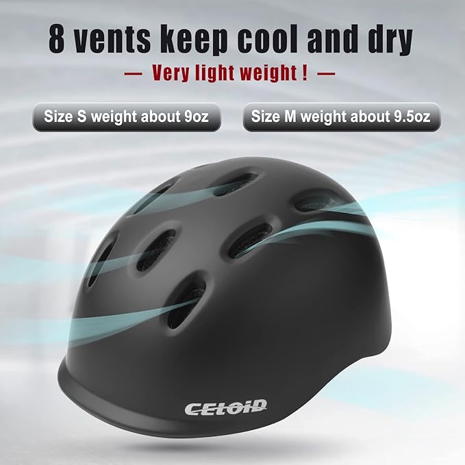 Kids Bike Helmet,Toddler Cyling Helmets for Ages 5-8-9-10-12-14-16Years Youth Boys & Girls,Child Adjustable Multi-Sport Bicycle Skateboard Roller Skate Scooter Balance Skateboarding Helmet-StrideForce Fitness